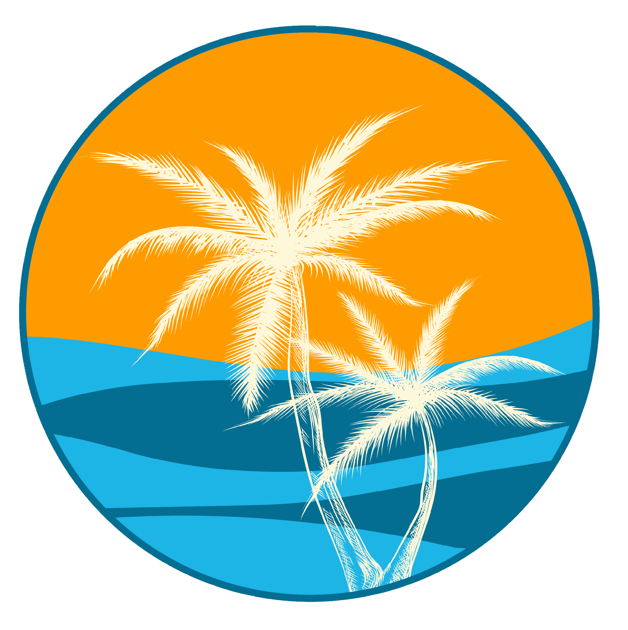 Sunspotter Logo - Palm trees against a setting sun